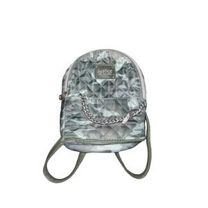 Justice quilted Green Cami Mini Backpack Purse